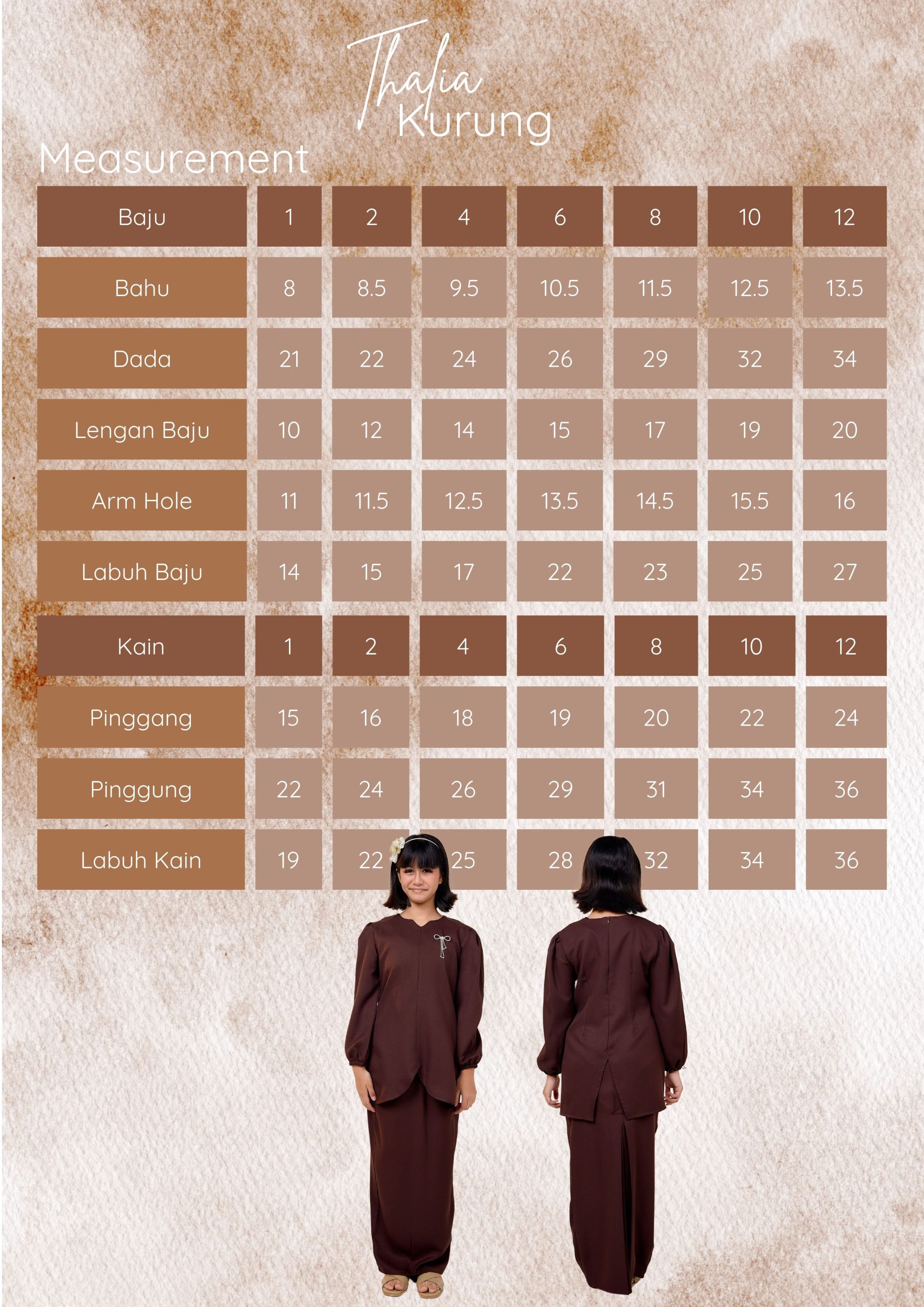 Thalia Kurung Nude Brown