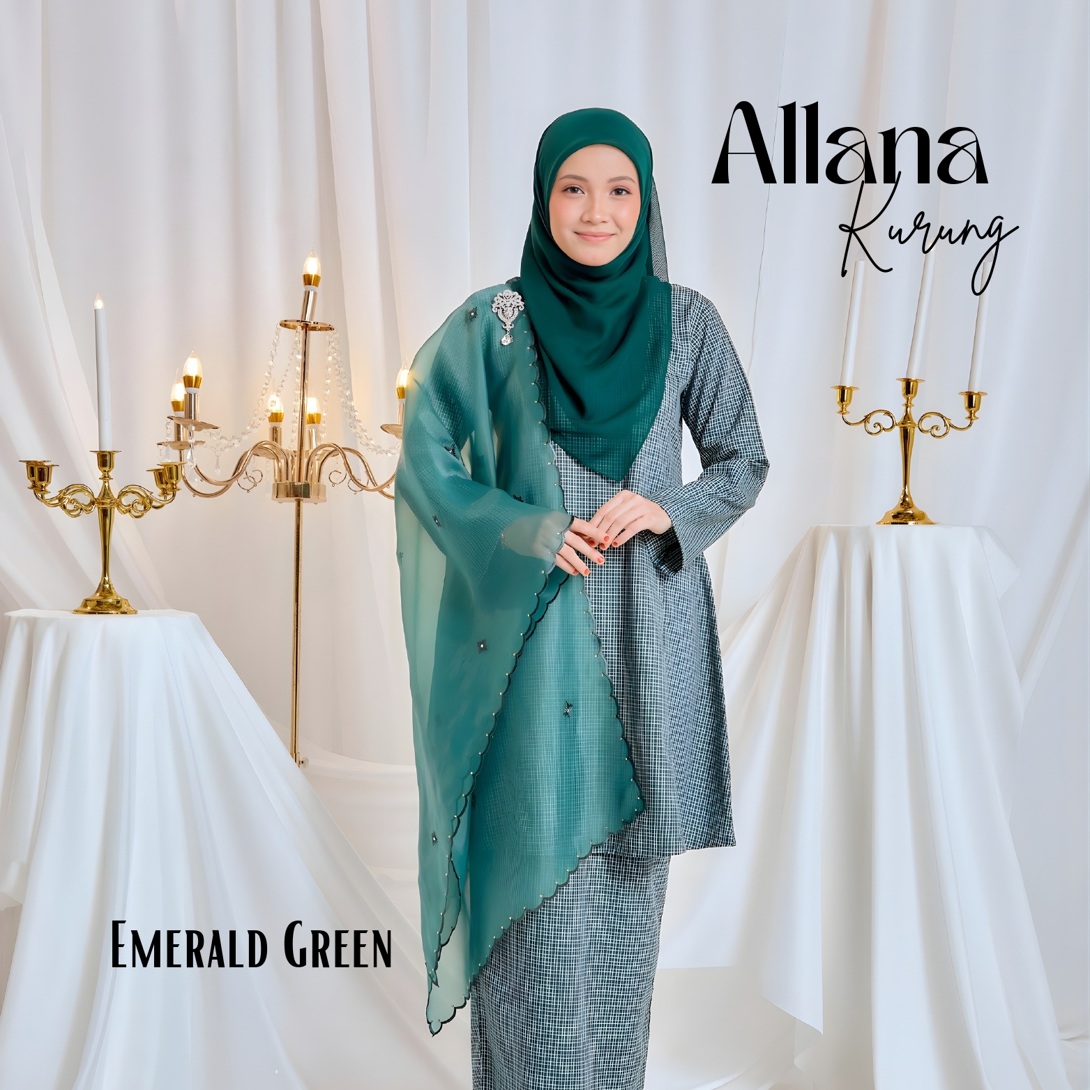 Allana kurung emerald green 2