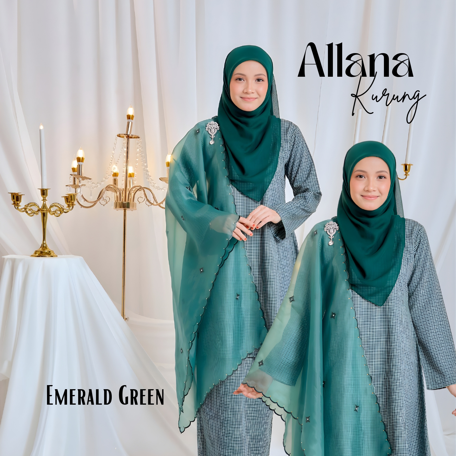 Allana Kurung Emerald Green